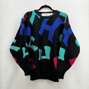 Vintage Western Connection Womens Made in Britain Geometric Print Sweater Large